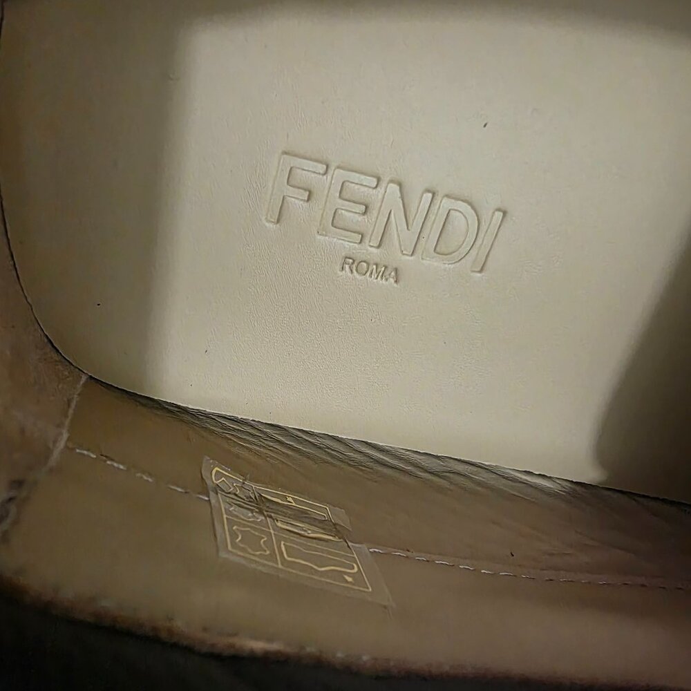 Fendi Deck Brown Leather Logo Boat Shoes Loafers Men’s Size 8 / US 9 NIB - Picture 8 of 8